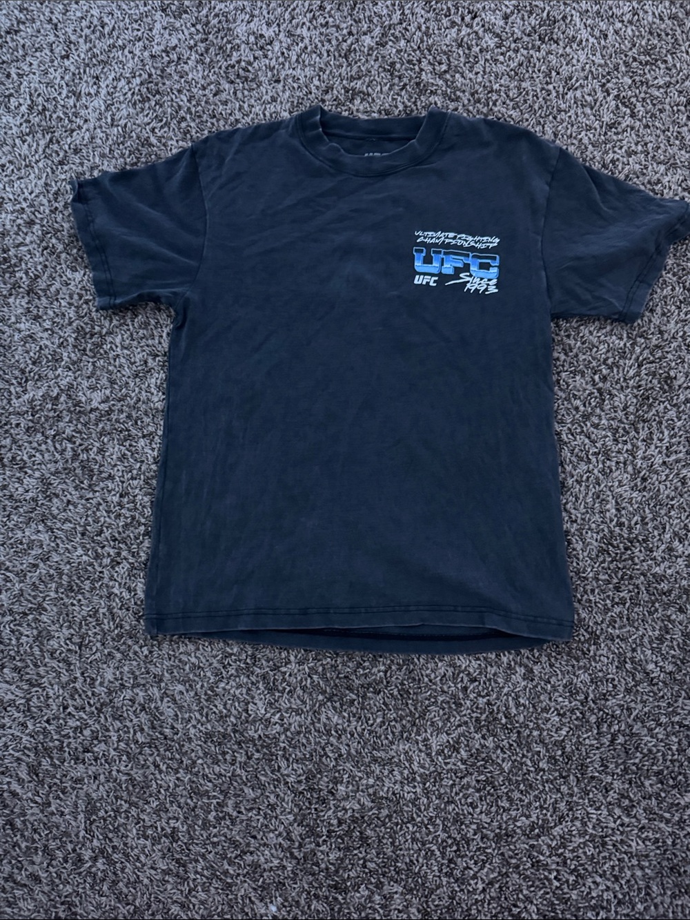 UFC Black Short Sleeve Tee with Blue Logo